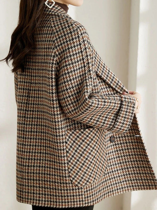 Women's Classic Houndstooth Blazer Coat