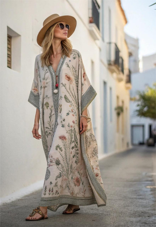 Vibrant Bohemian Printed Kaftan Dress for Women