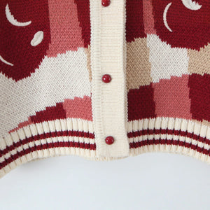 Women's Cropped Knitted Cardigan Cherry Blossom