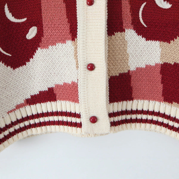 Women's Cropped Knitted Cardigan Cherry Blossom