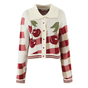 Women's Cropped Knitted Cardigan Cherry Blossom