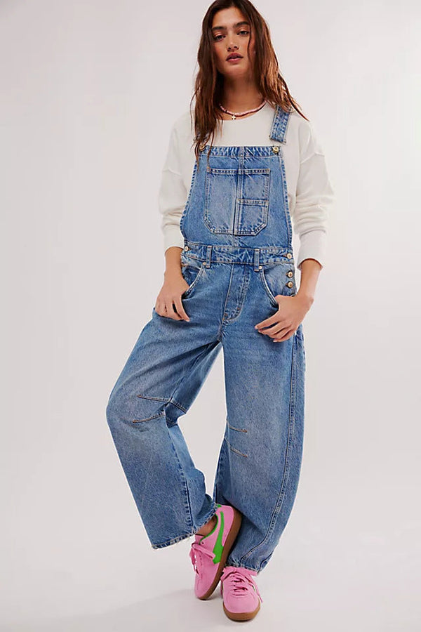 Women's Relaxed Vintage Denim Overalls