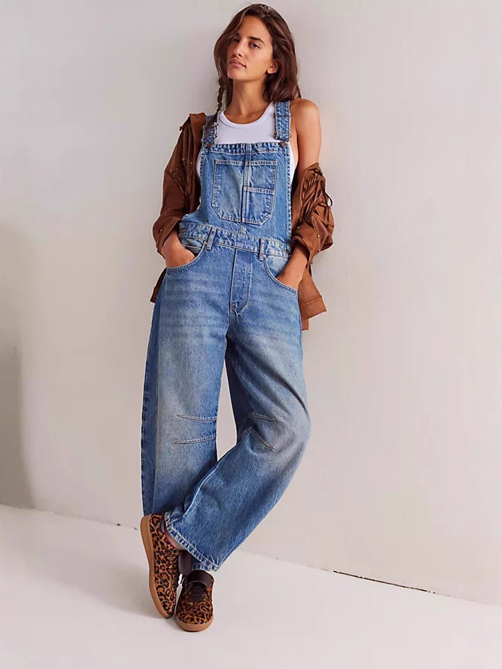 Women's Relaxed Vintage Denim Overalls