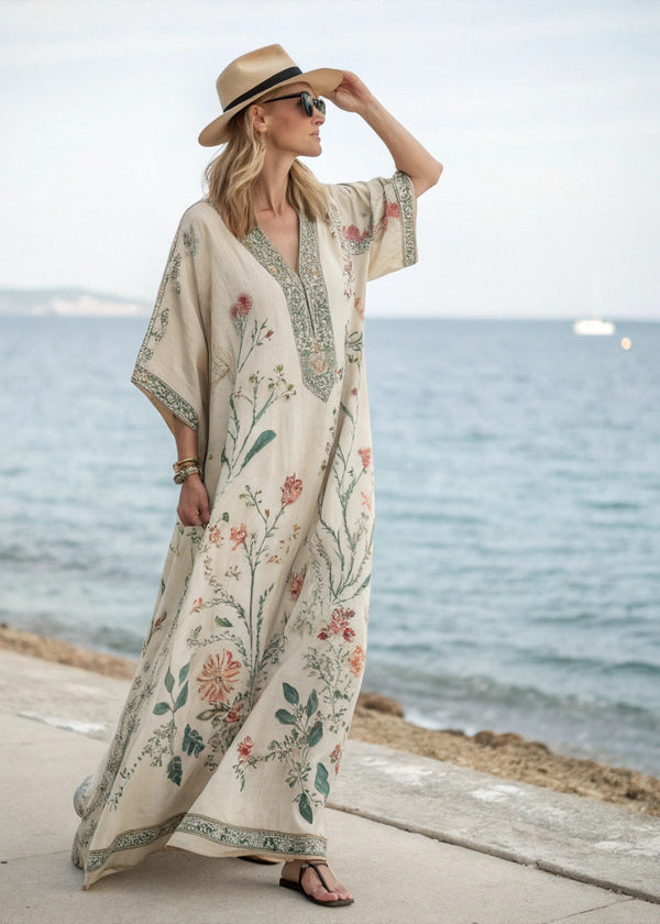 Vibrant Bohemian Printed Kaftan Dress for Women
