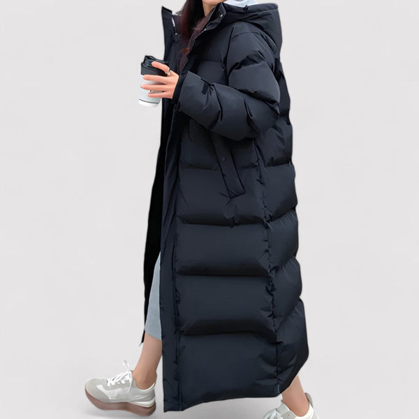 Stylish Women's Waterproof Black Hooded Puffer Jacket