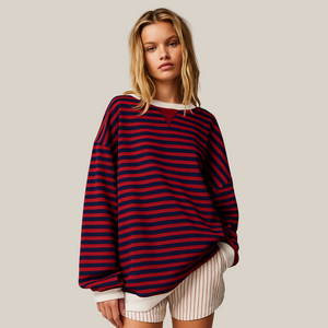 Cozy Oversized Striped Sweater for Women