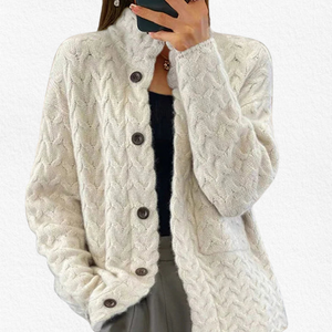 Women's Elegant Knitted  Button-Front Cardigan