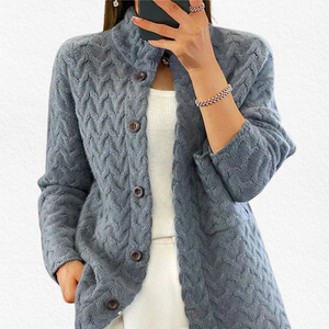 Women's Elegant Knitted  Button-Front Cardigan