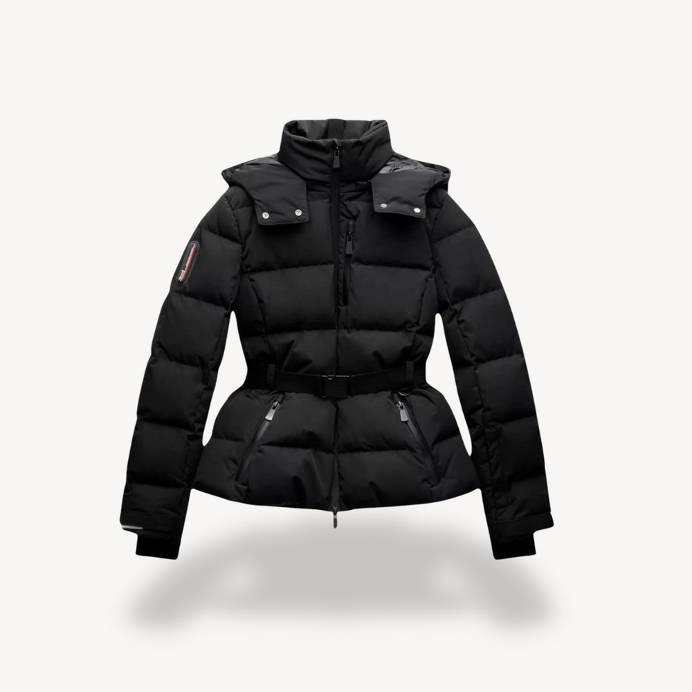Stylish Women's Water-Resistant Puffer Jacket with Belt