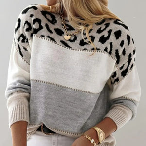 Women's Leopard Print Casual Sweater