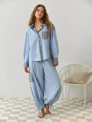 Women’s Relaxed Checkered Pajama Set