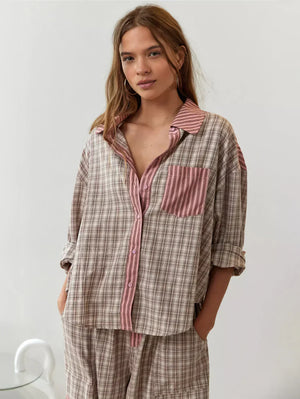 Women’s Relaxed Checkered Pajama Set