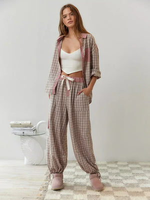 Women’s Relaxed Checkered Pajama Set
