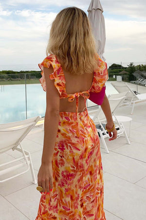 Chic Sleeveless Maxi Dress with Ruffle Straps