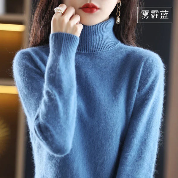 Women’s Turtleneck Sweater Soft Knit Slim Fit Top