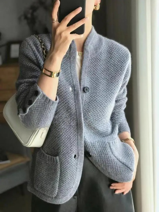 Elegant Knit Button Cardigan Jacket for Women