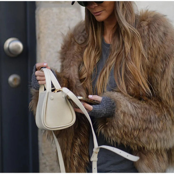Women's Plush Faux Fur Winter Jacket