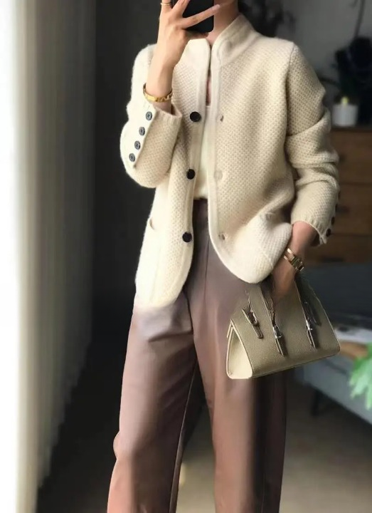 Elegant Knit Button Cardigan Jacket for Women