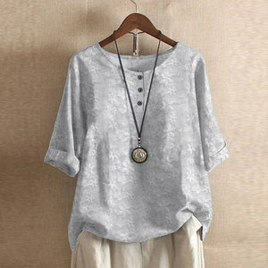 Women's Vintage Floral Print Blouse with Artistic Detail