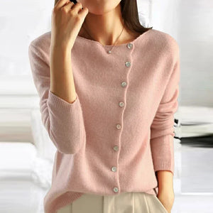 Women's Button Front V-Neck Knit Cardigan Sweater