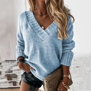 Cozy Soft V-Neck Knit Sweater