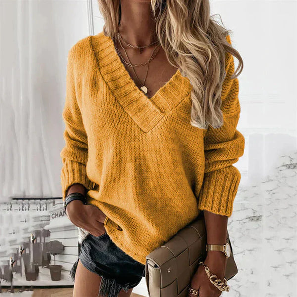 Cozy Soft V-Neck Knit Sweater