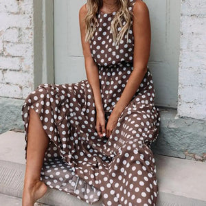 Stylish Polka Dot Maxi Dress for Women with Comfortable Fit