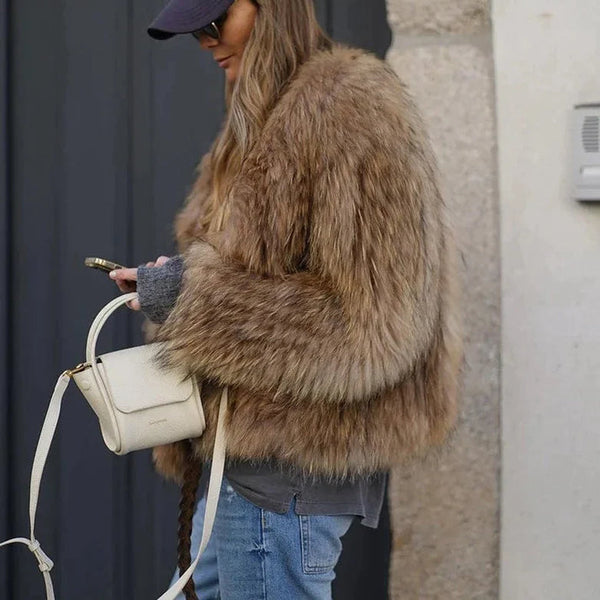 Women's Plush Faux Fur Winter Jacket
