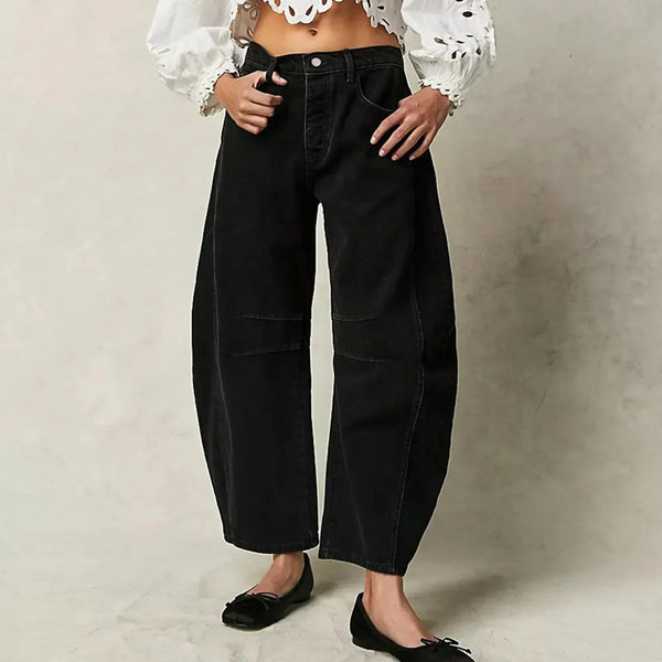 Women's High-Waisted Wide-Leg Cropped Pants