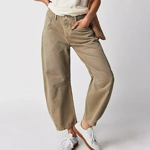 Women's High-Waisted Wide-Leg Cropped Pants