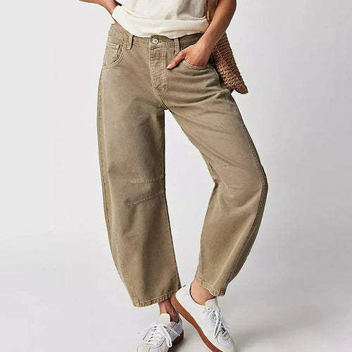 Women's High-Waisted Wide-Leg Cropped Pants