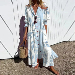 Women's Artistic Floral Print Maxi Dress