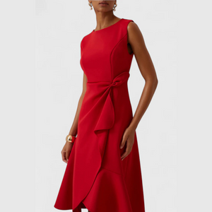 Women’s Elegant Sleeveless Flowy Waist Midi Dress