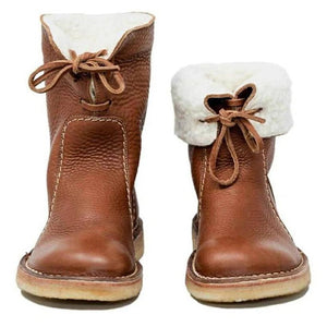 Botas de invierno para mujer con piel sintética hasta el tobillo