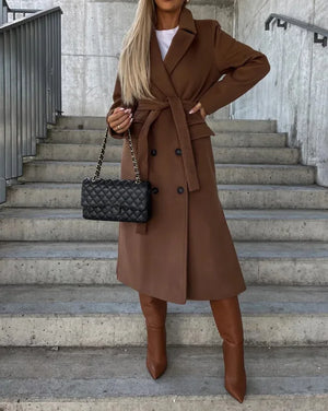 Elegant Women's Timeless Double-Breasted Coat