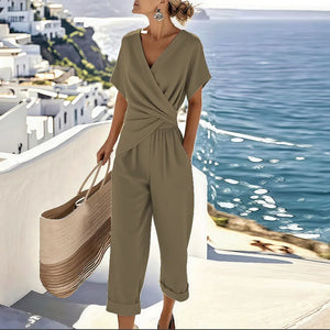Women’s Elegant Relaxed-Fit Two-Piece Resort Outfit Set
