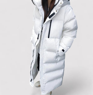 Stylish Women's Waterproof Black Hooded Puffer Jacket