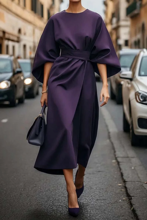 Elegant Belted Maxi Dress with Flowy Design Elegant Belted Maxi Dress with Flowy Design