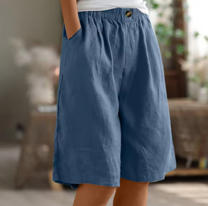 Women's Easy-Wear Knee-Length Shorts with Elastic Waist