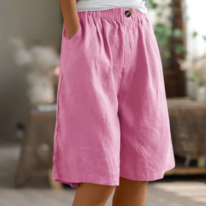 Women's Easy-Wear Knee-Length Shorts with Elastic Waist