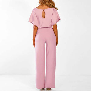 Women's Elegant Belted Jumpsuit with Wide-Leg Silhouette