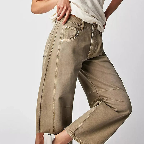 Women's High-Waisted Wide-Leg Cropped Pants