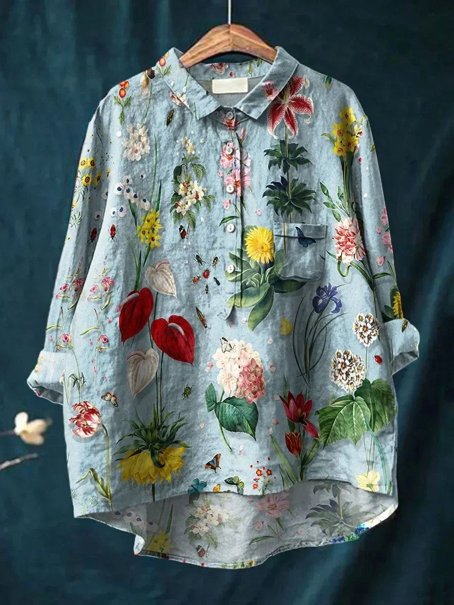 Chic Loose-Fit Floral Blouse