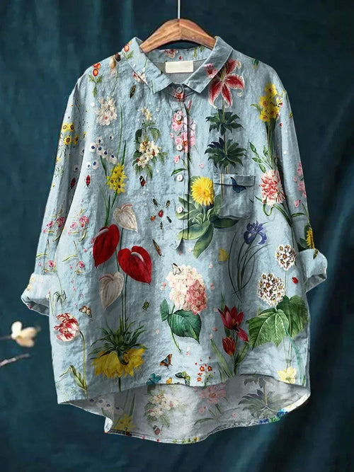 Chic Loose-Fit Floral Blouse