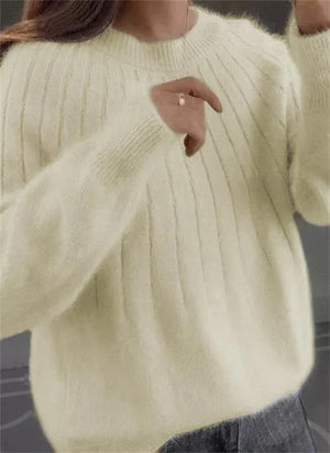 Soft Ribbed Knit Sweater for Women