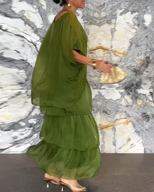 Women’s Boho Layered Maxi Dress Flowy Loose Fit Evening Outfit