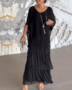 Women’s Boho Layered Maxi Dress Flowy Loose Fit Evening Outfit