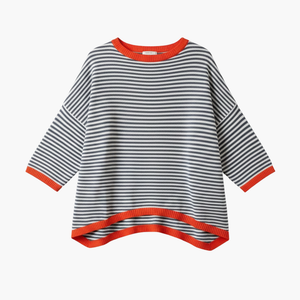 Striped Long Sleeve Top Women Relaxed Casual Fit