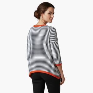 Striped Long Sleeve Top Women Relaxed Casual Fit