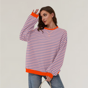Cozy Oversized Striped Sweater for Women